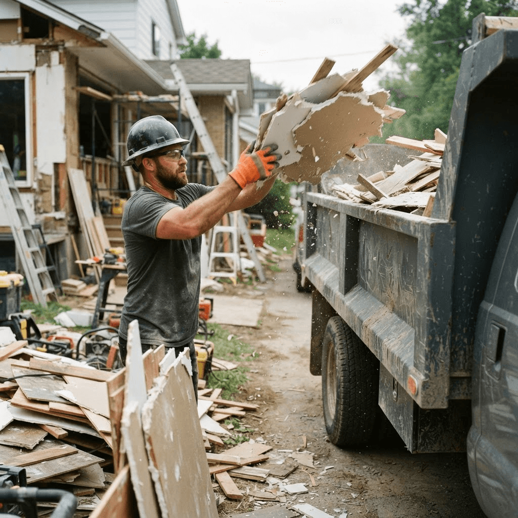 Construction Debris Removal in progress