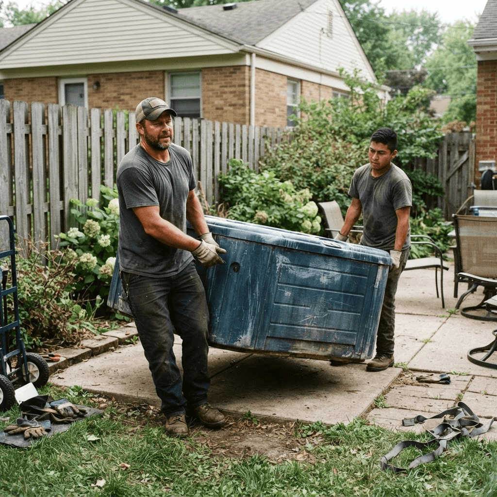Hot Tub & Large Item Removal job in progress